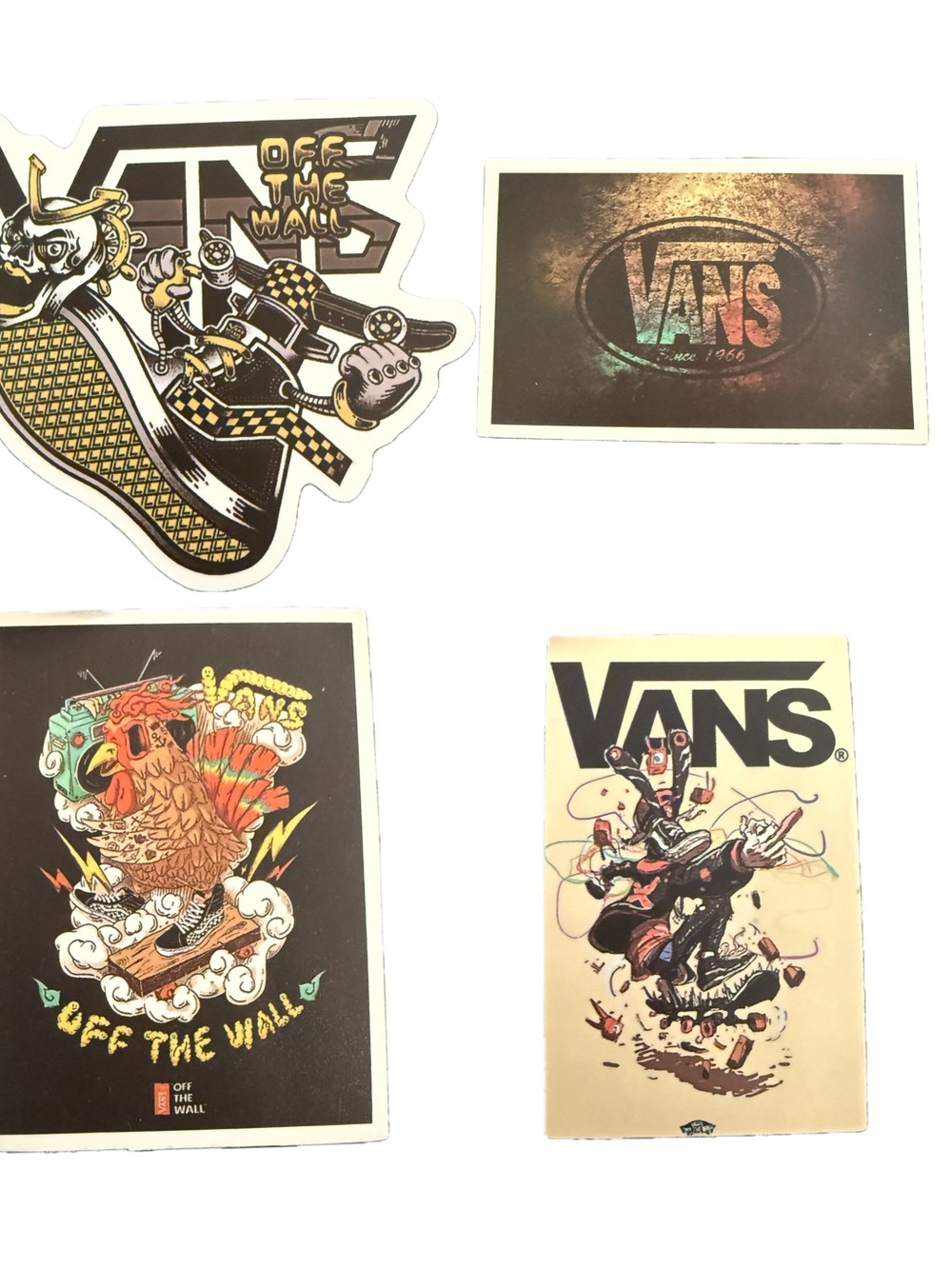 Vans Off The Wall Sticker Lot 4 Skateboard Art Logo Graphic Decals Rare